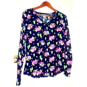 Cute Holiday Sloth Long Sleeve Top XXL (19)